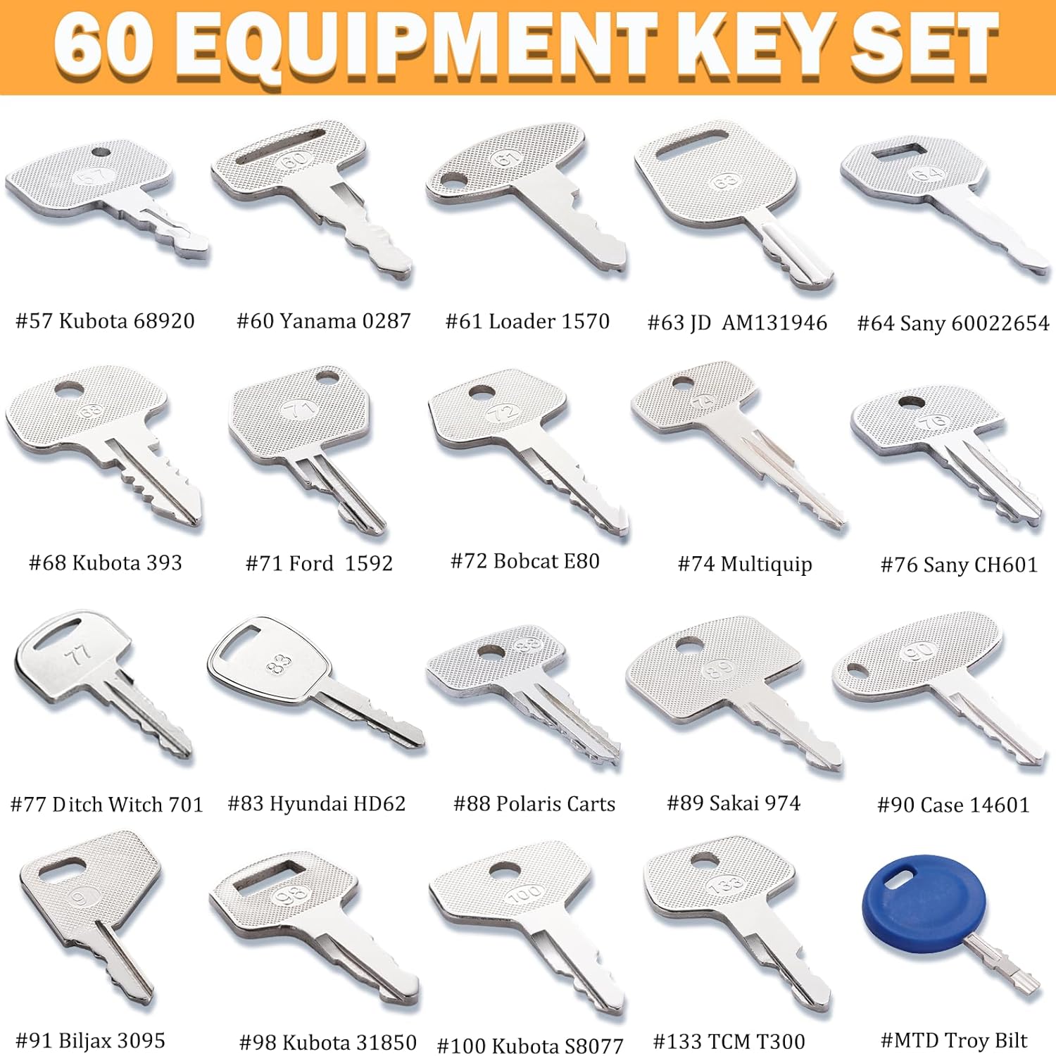 Z60 Construction Equipment Keys